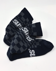sums, checkers, black / grey.