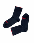 near earth, race day sock, crew length, black