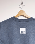tee, don't run in cotton, heather blue.