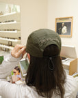 technical adjustable race cap, gone running, dark olive.