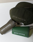 flask, gone running, green.