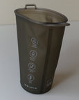 flask, gone running, grey.