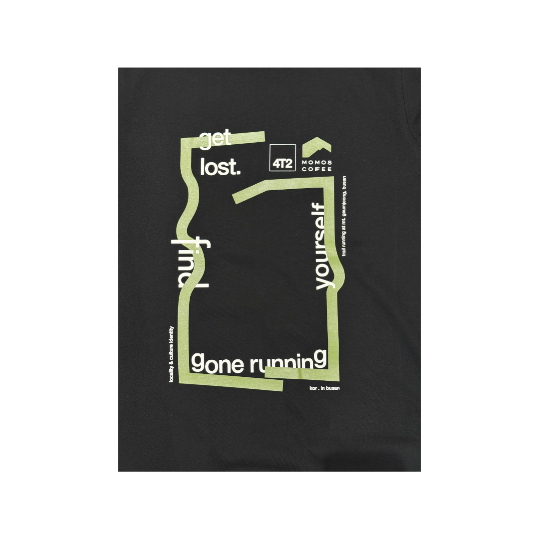 tee, get lost x momos, black.