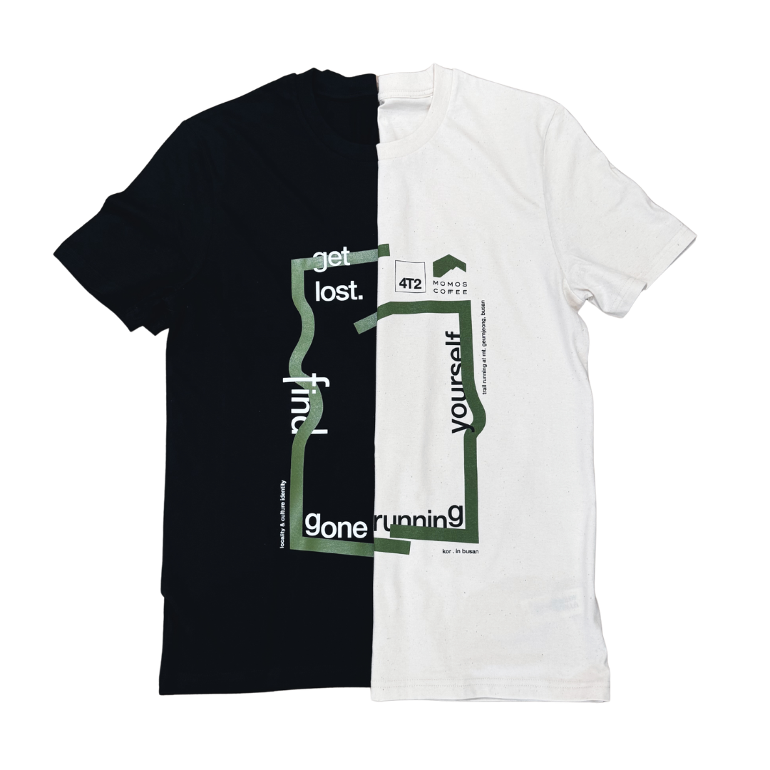 tee, get lost x momos, raw white.