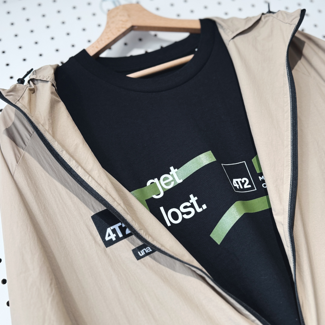 tee, get lost x momos, black.