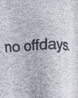 tee, no offdays, heather grey.