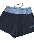 classic womens microperf short 3" get lost, black.