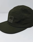 technical adjustable race cap, gone running, dark olive.